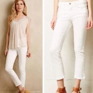 Pilcro and the Letterpress white ankle crop split hem denim jeans Size 29